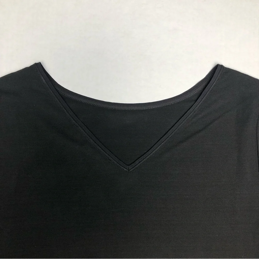 ⭐️NEW⭐️White House Black Market (WHBM) Black 3/4 Sleeve Pullover Stripe Dress - Picture 7 of 9